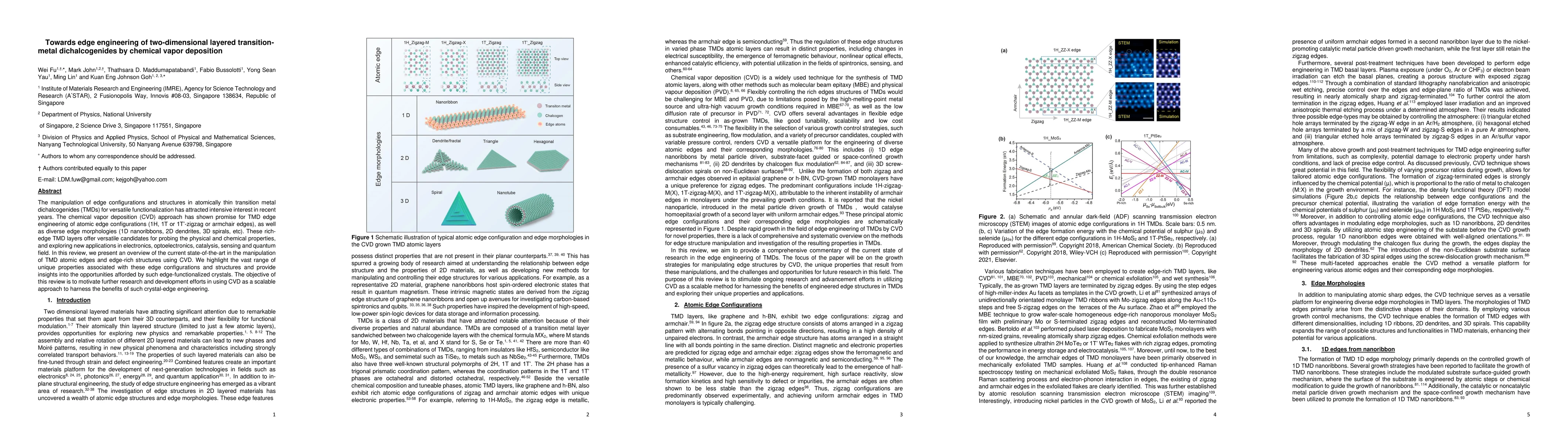 Thumbnail for Towards edge engineering of two-dimensional layered transition-metal
  dichalcogenides by chemical vapor deposition