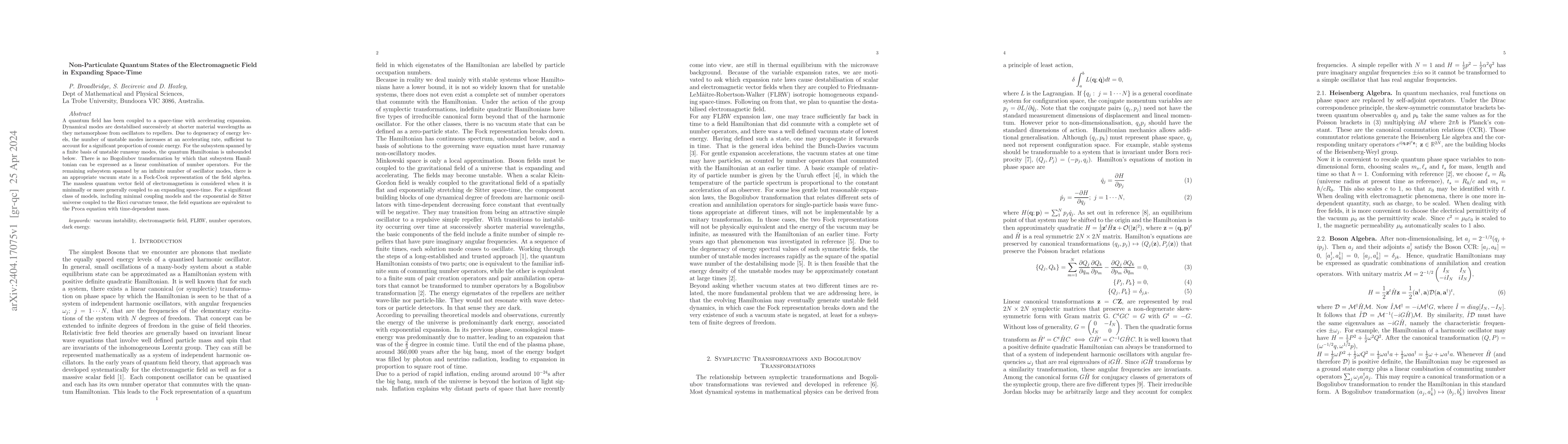 Thumbnail for Non-Particulate Quantum States of the Electromagnetic Field in Expanding
  Space-Time