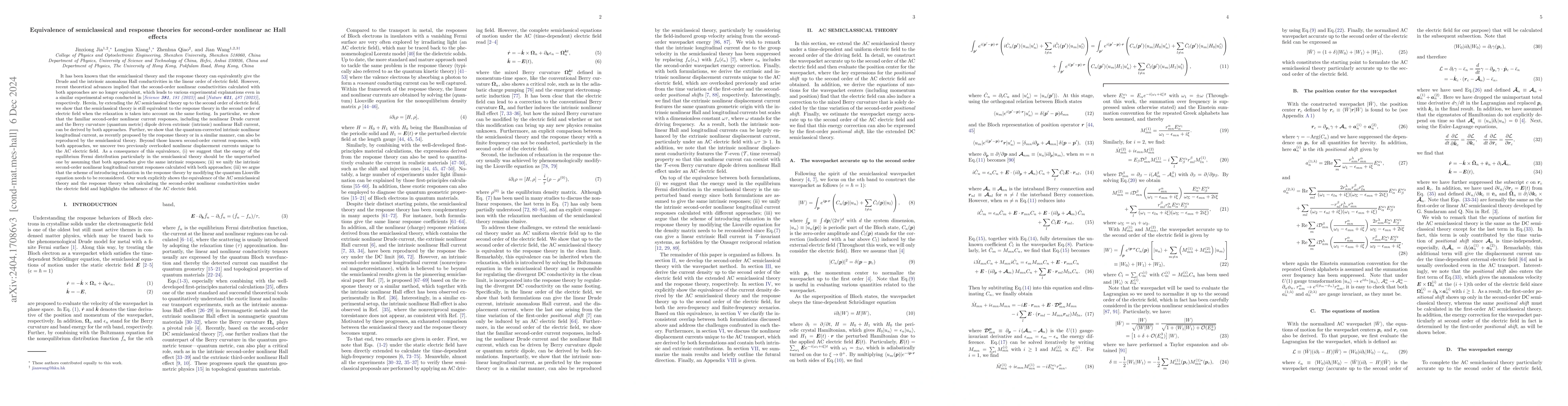 Thumbnail for On the equivalence of the semiclassical theory and the response theory