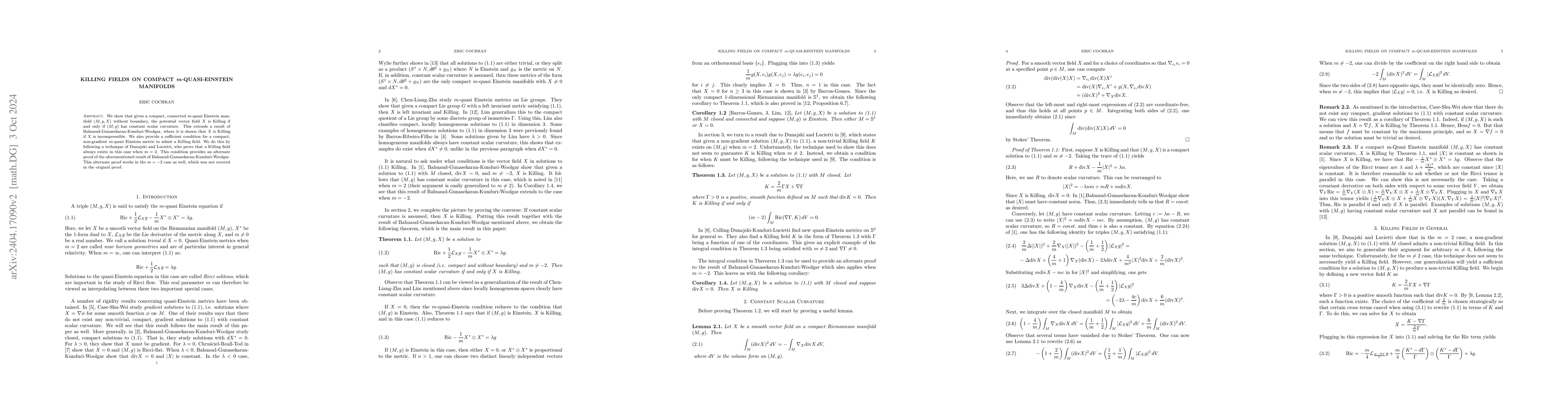 Thumbnail for Killing Fields on Compact m-Quasi-Einstein Manifolds