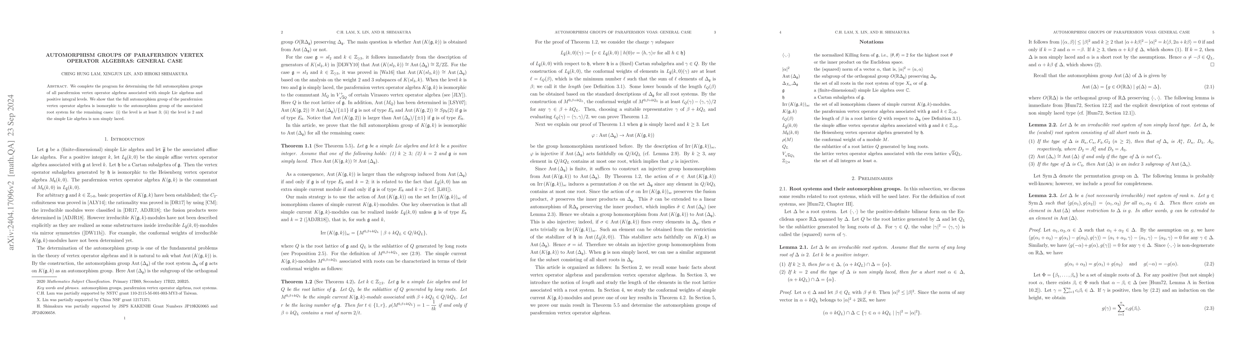 Thumbnail for Automorphism groups of parafermion vertex operator algebras: general
  case