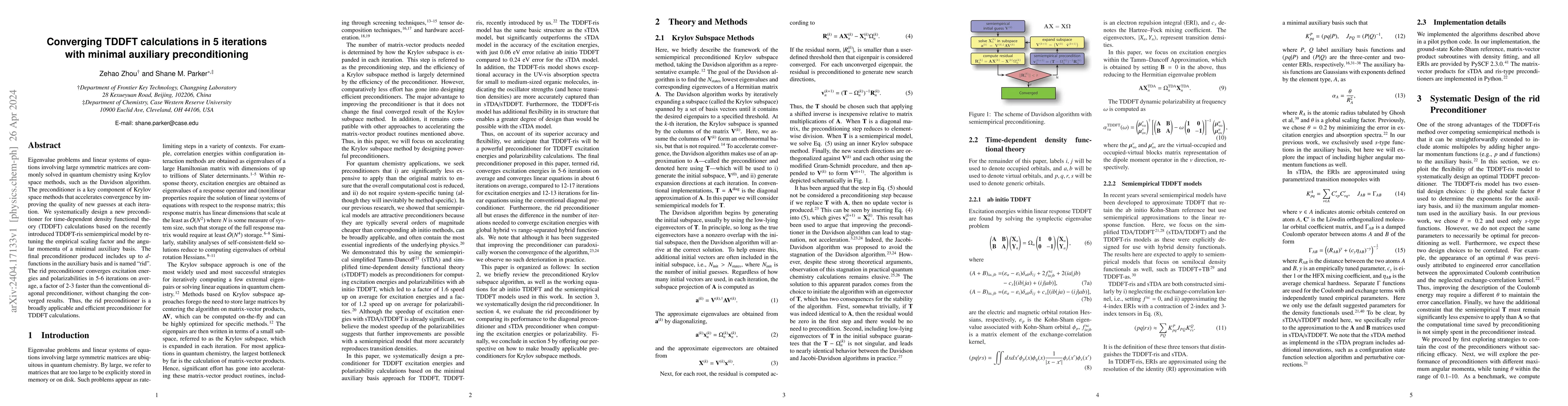 Thumbnail for Converging TDDFT calculations in 5 iterations with minimal auxiliary
  preconditioning