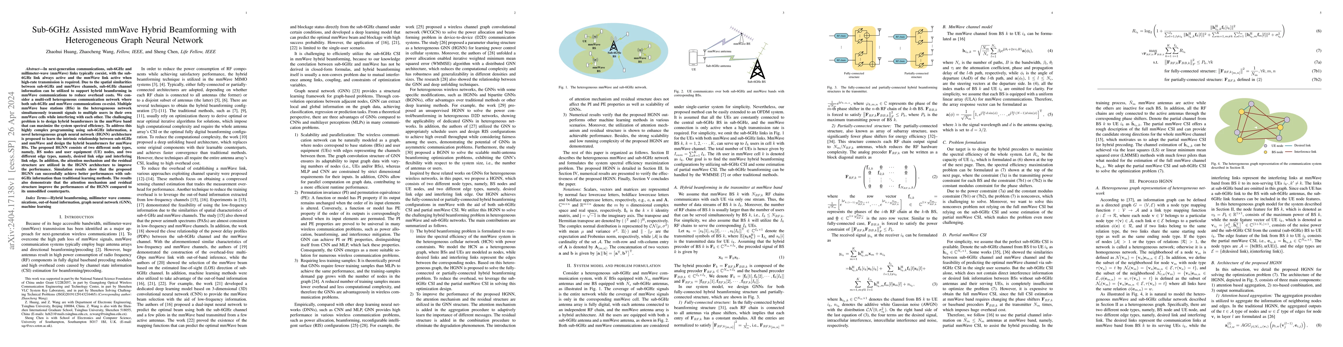 Thumbnail for Sub-6GHz Assisted mmWave Hybrid Beamforming with Heterogeneous Graph
  Neural Network