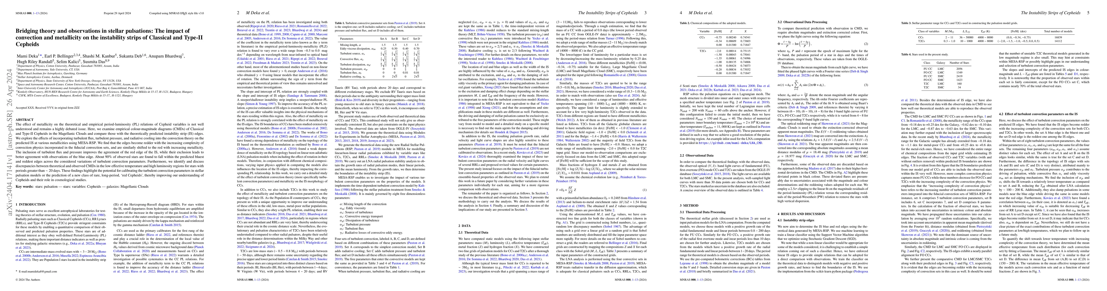 Thumbnail for Bridging theory and observations in stellar pulsations: The impact of
  convection and metallicity on the instability strips of Classical and Type-II
  Cepheids