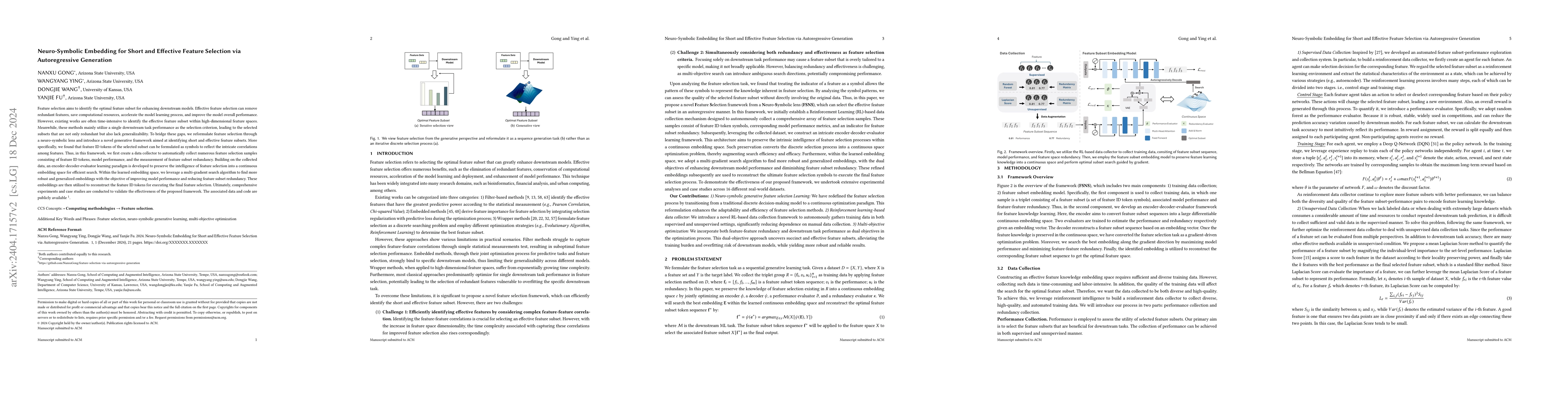 Thumbnail for Neuro-Symbolic Embedding for Short and Effective Feature Selection via
  Autoregressive Generation