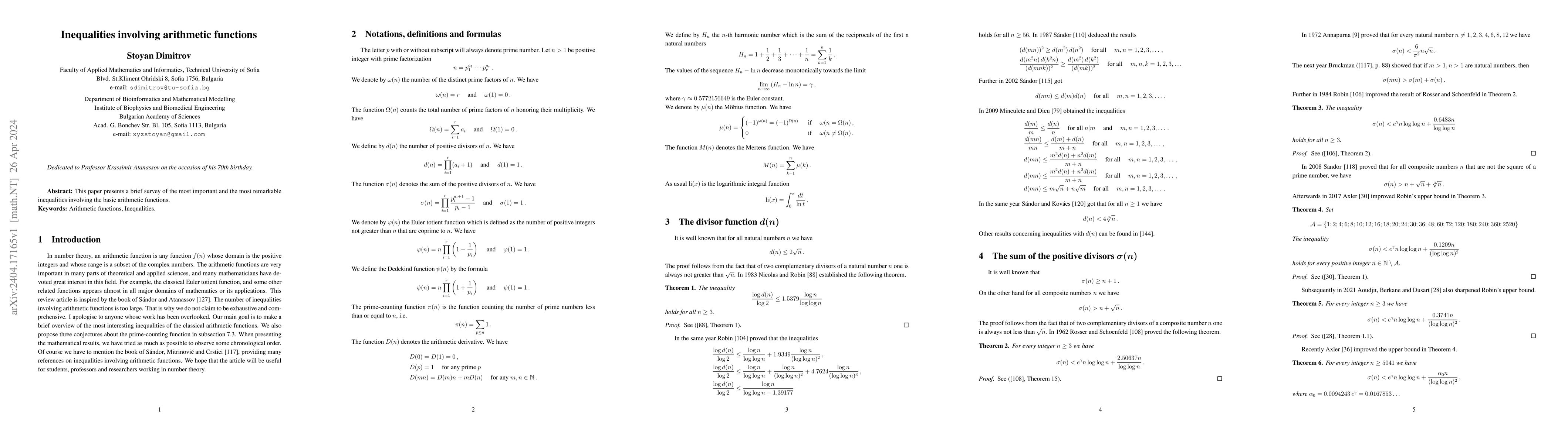 Thumbnail for Inequalities involving arithmetic functions
