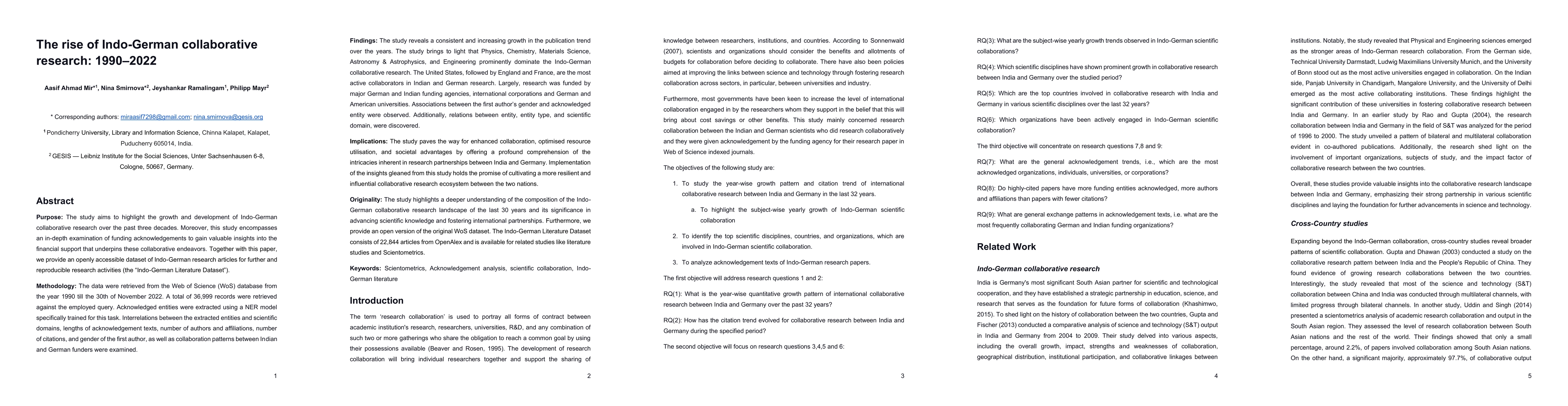 Thumbnail for The rise of Indo-German collaborative research: 1990-2022