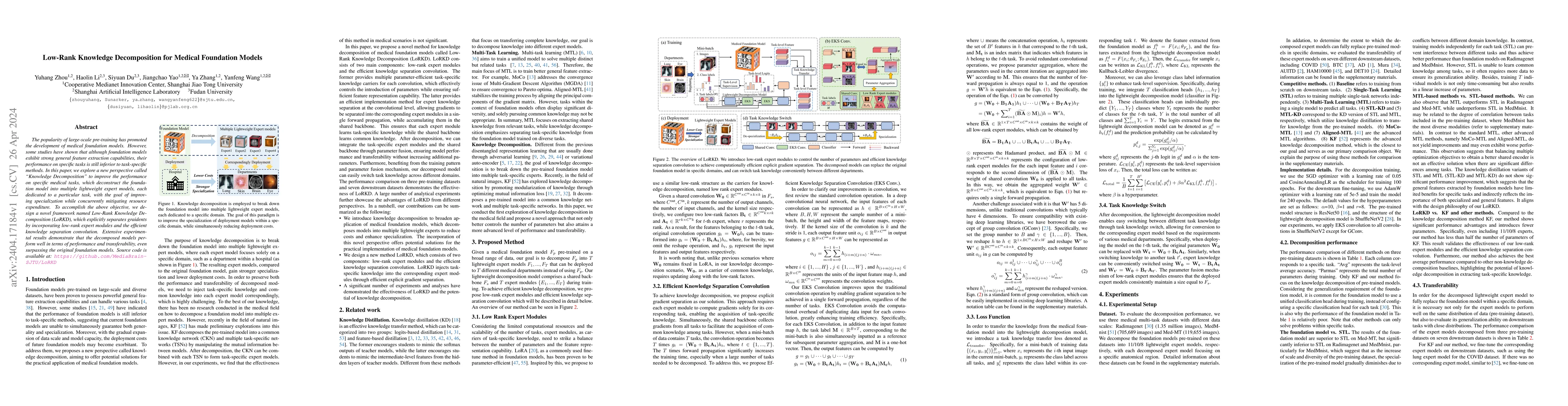 Thumbnail for Low-Rank Knowledge Decomposition for Medical Foundation Models