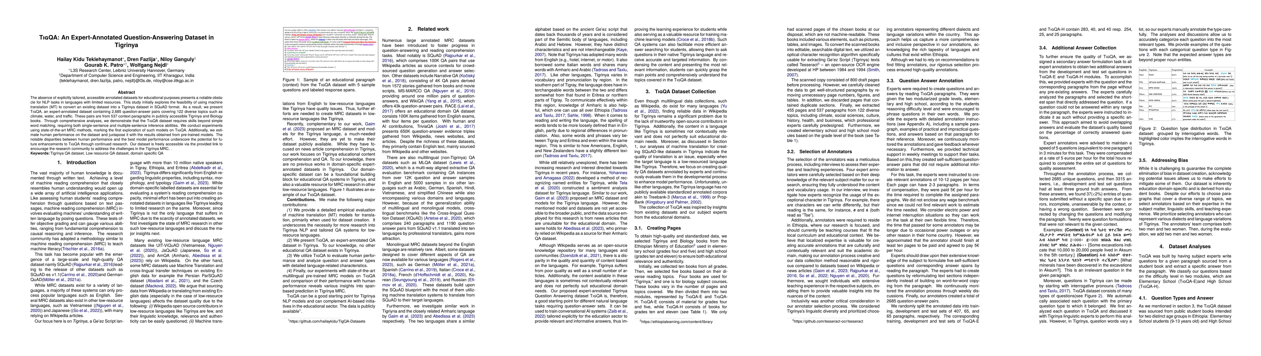Thumbnail for TIGQA:An Expert Annotated Question Answering Dataset in Tigrinya