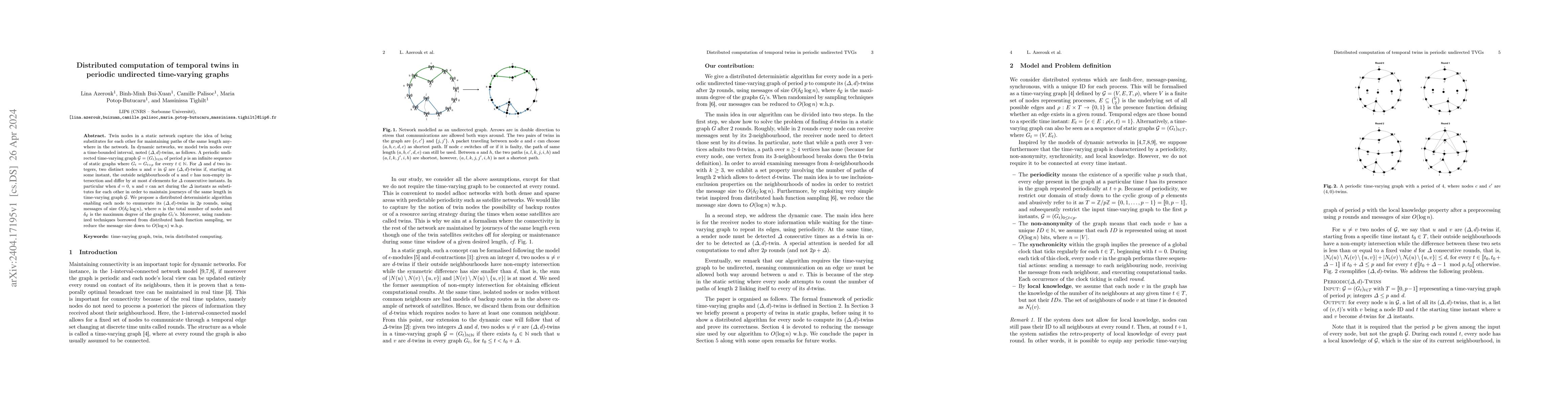 Thumbnail for Distributed computation of temporal twins in periodic undirected
  time-varying graphs