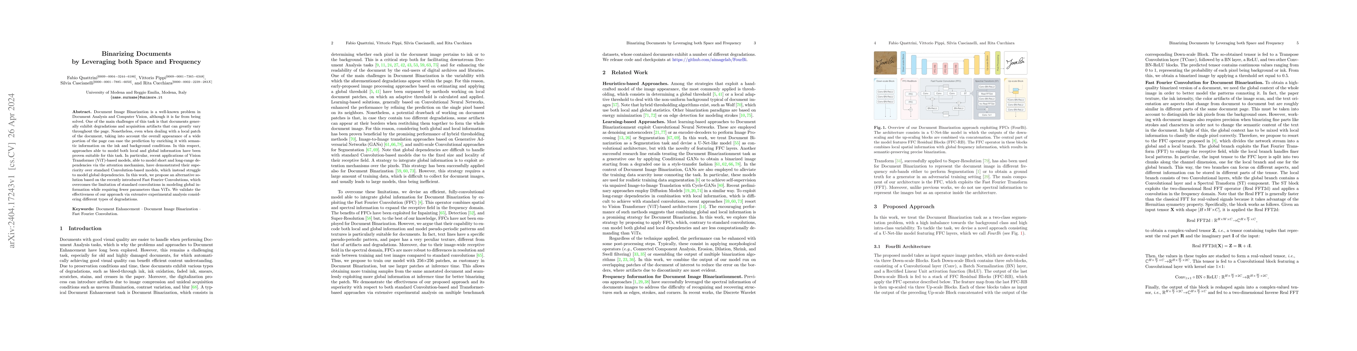 Thumbnail for Binarizing Documents by Leveraging both Space and Frequency