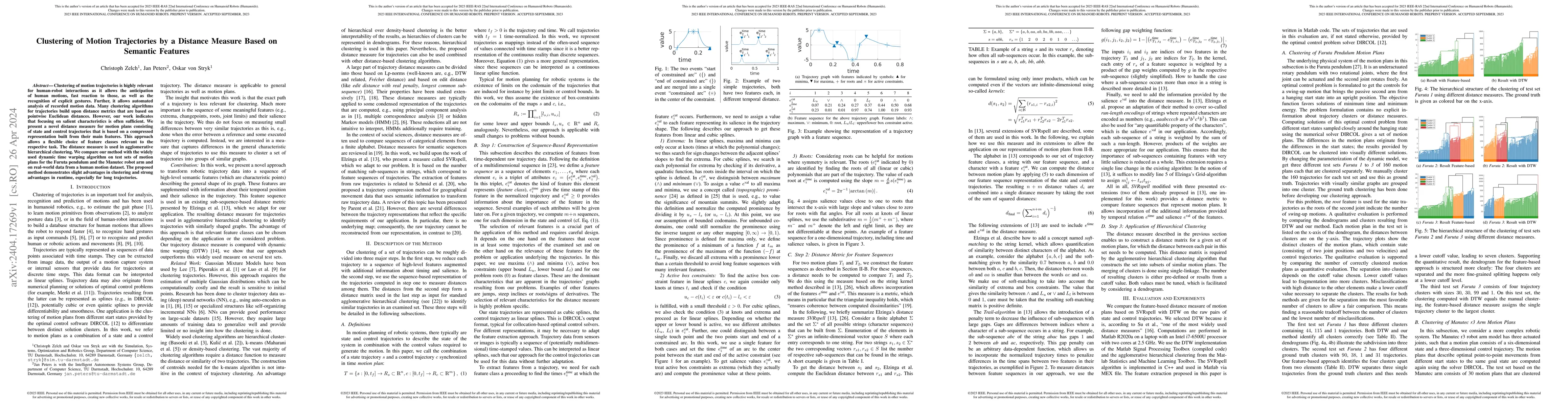 Thumbnail for Clustering of Motion Trajectories by a Distance Measure Based on
  Semantic Features