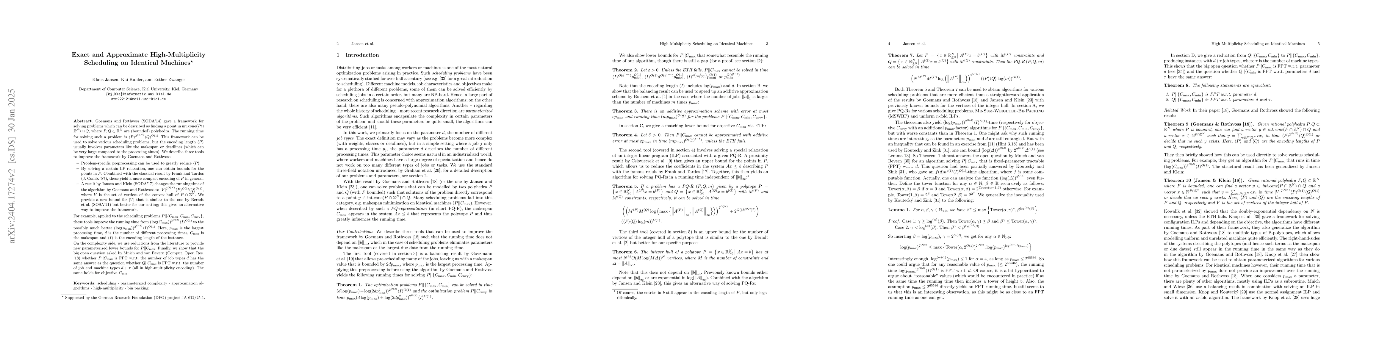 Thumbnail for Exact and Approximate High-Multiplicity Scheduling on Identical Machines