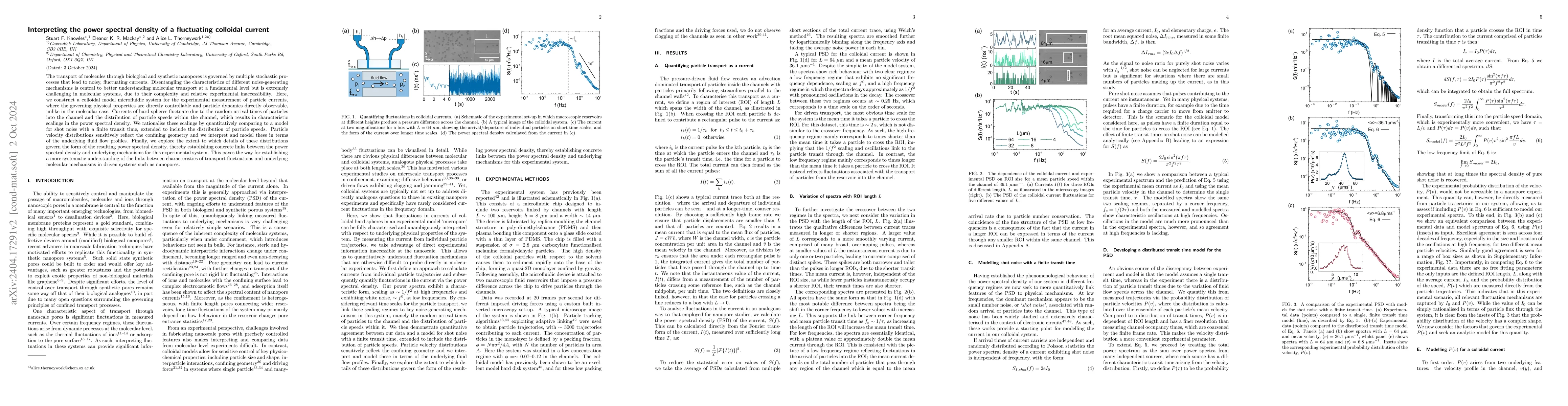Thumbnail for Interpreting the power spectral density of a fluctuating colloidal
  current
