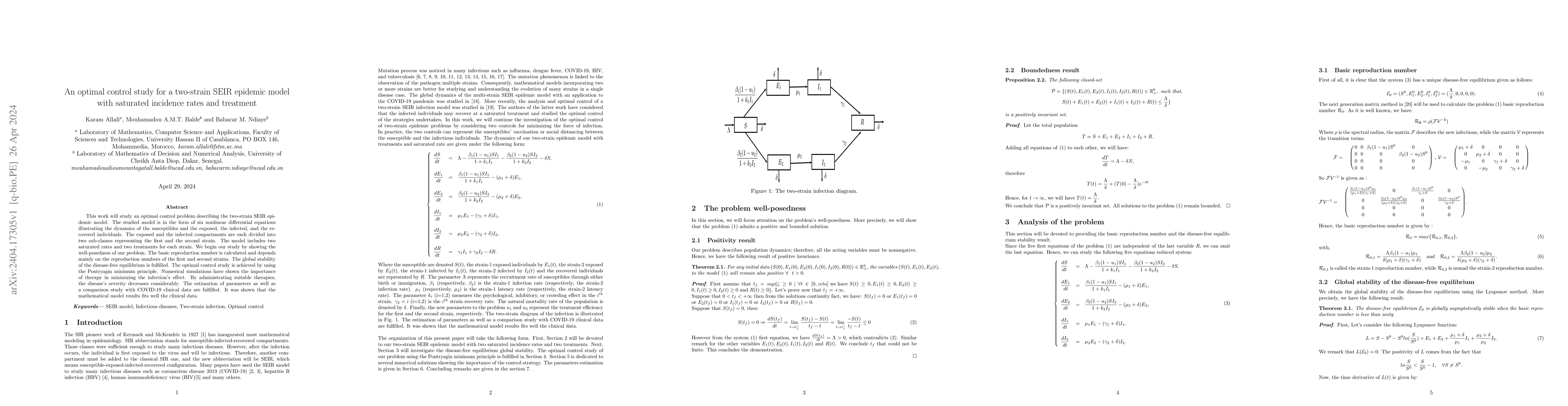 Thumbnail for An optimal control study for a two-strain SEIR epidemic model with
  saturated incidence rates and treatment