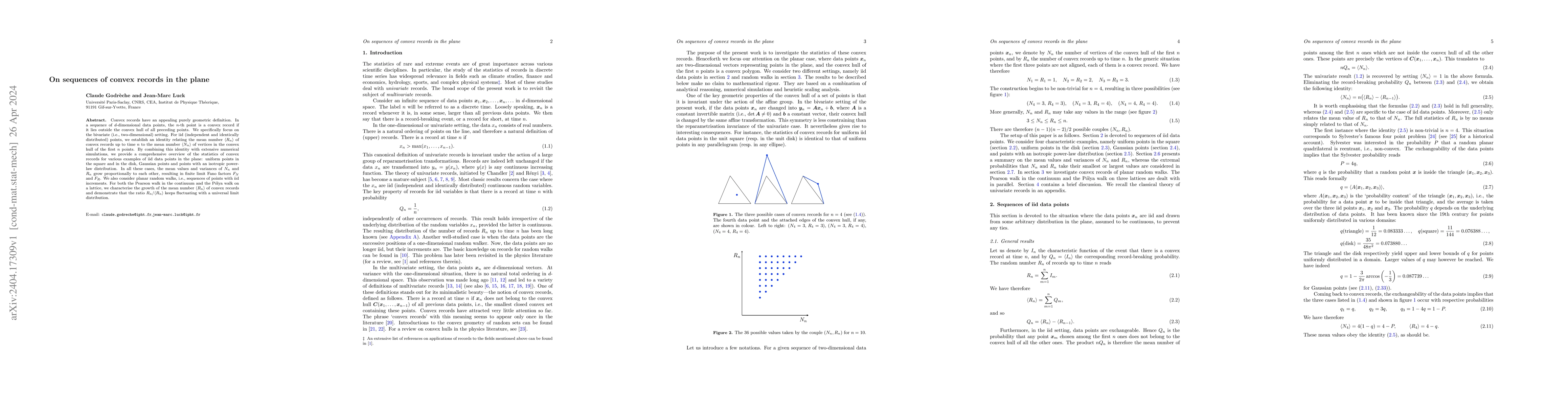 Thumbnail for On sequences of convex records in the plane