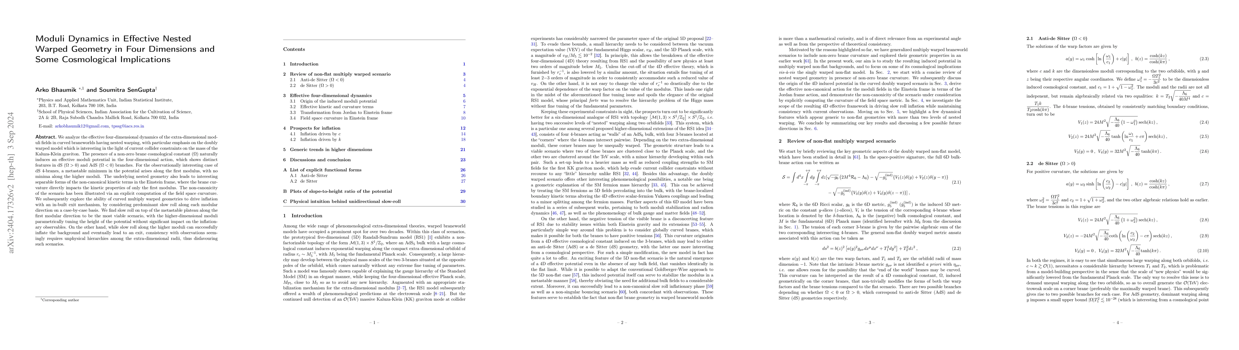 Thumbnail for Inflation via Moduli Potentials in a Nested Warped Geometry