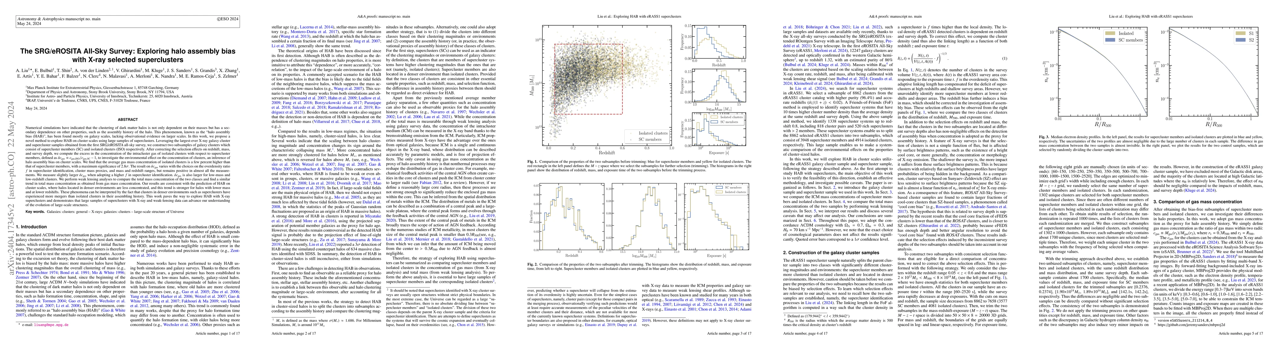 Thumbnail for The SRG/eROSITA All-Sky Survey: Exploring halo assembly bias with X-ray
  selected superclusters