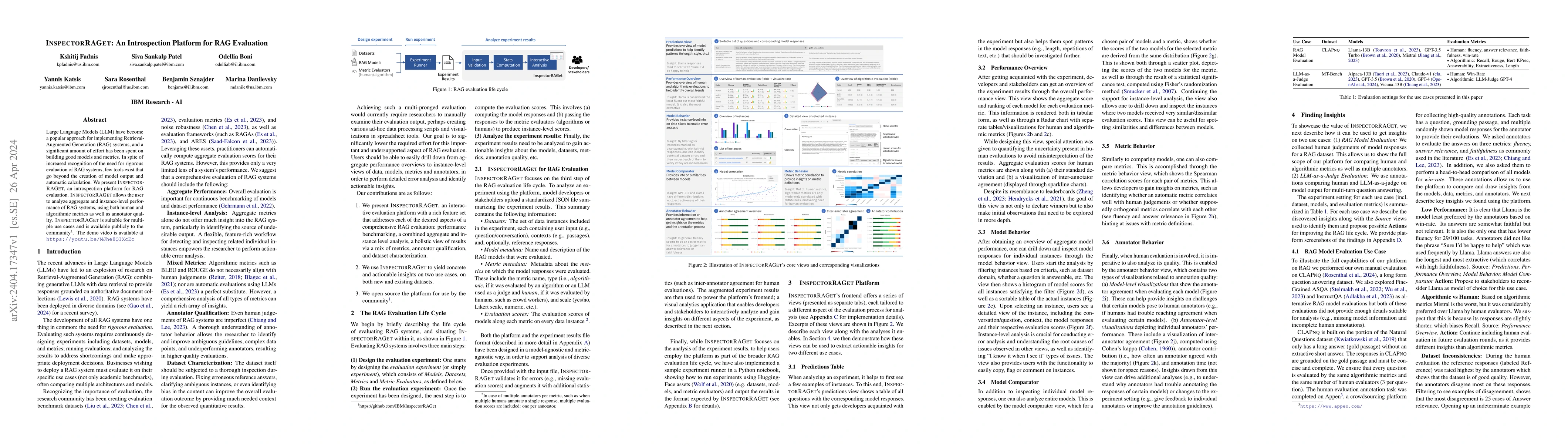 Thumbnail for InspectorRAGet: An Introspection Platform for RAG Evaluation