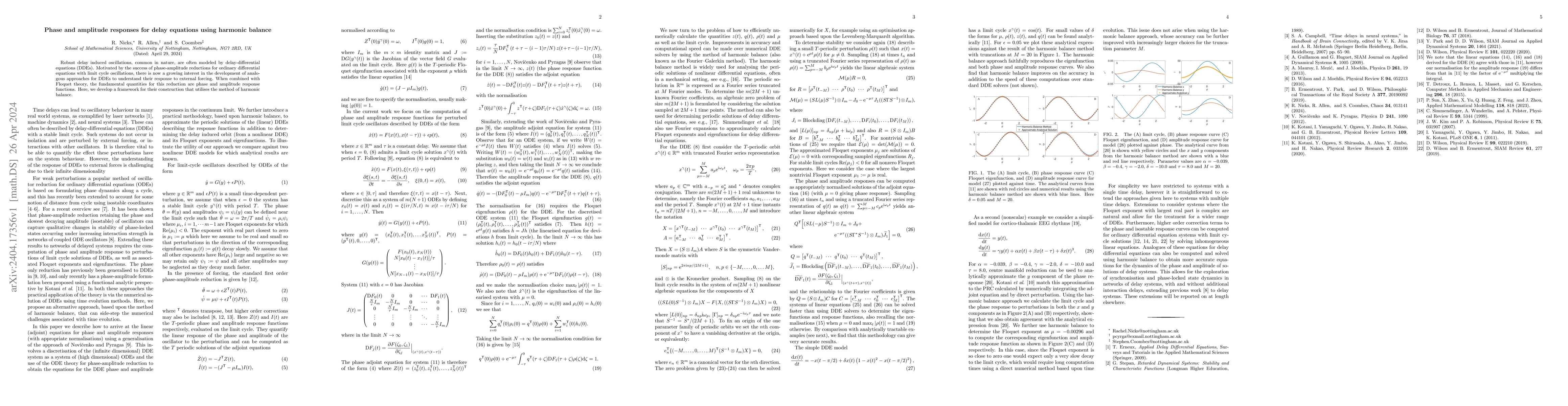 Thumbnail for Phase and amplitude responses for delay equations using harmonic balance