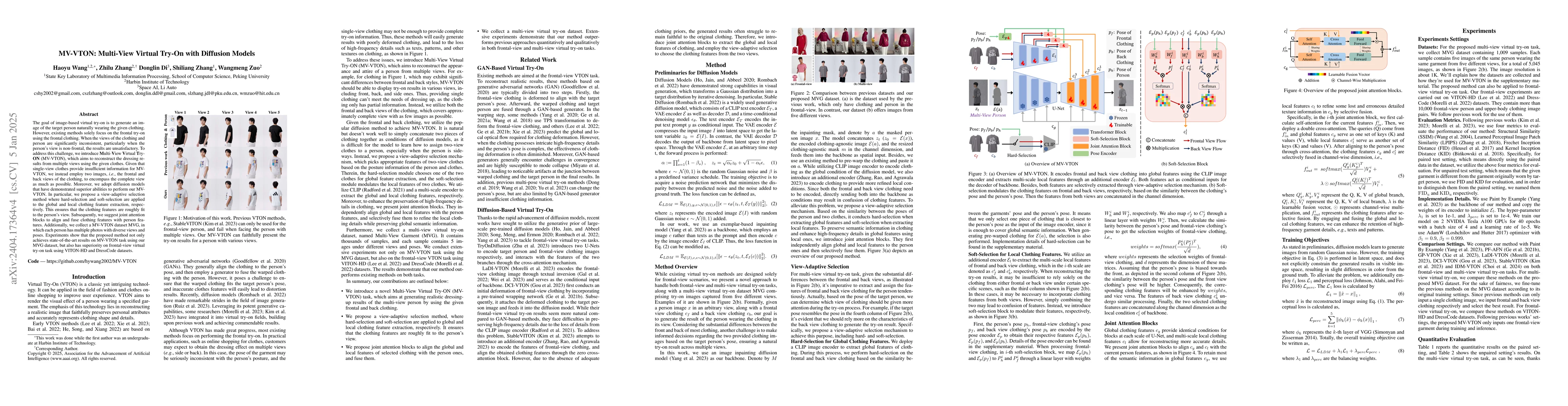 Thumbnail for MV-VTON: Multi-View Virtual Try-On with Diffusion Models