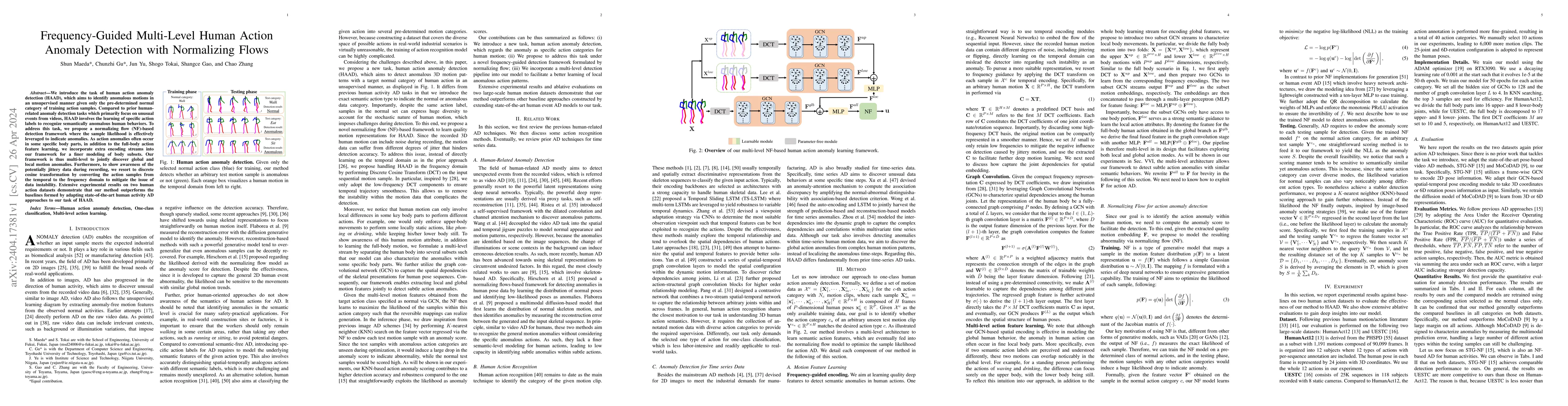 Thumbnail for Frequency-Guided Multi-Level Human Action Anomaly Detection with
  Normalizing Flows