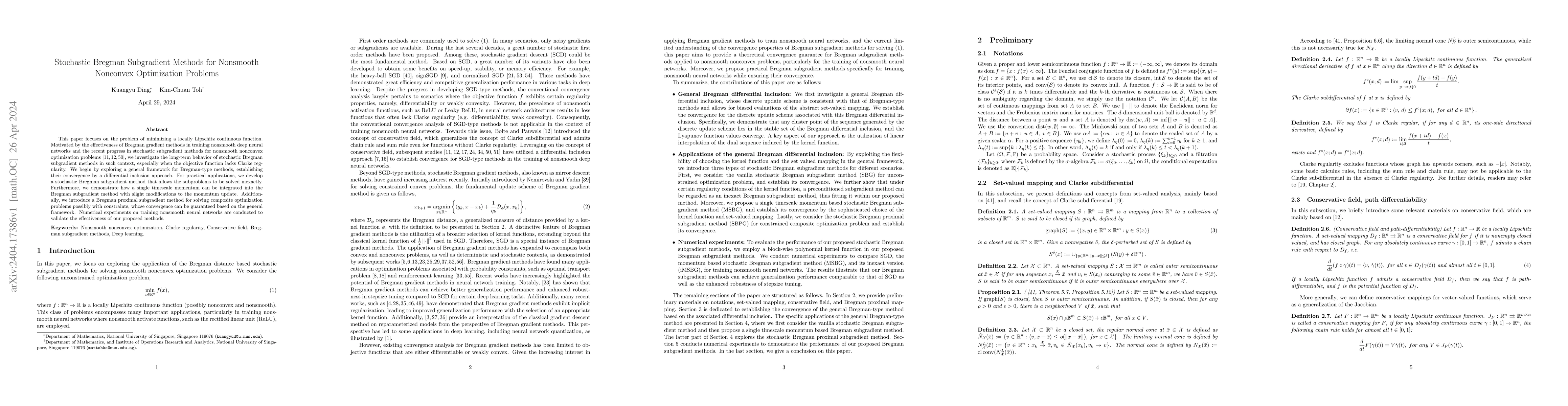 Thumbnail for Stochastic Bregman Subgradient Methods for Nonsmooth Nonconvex
  Optimization Problems
