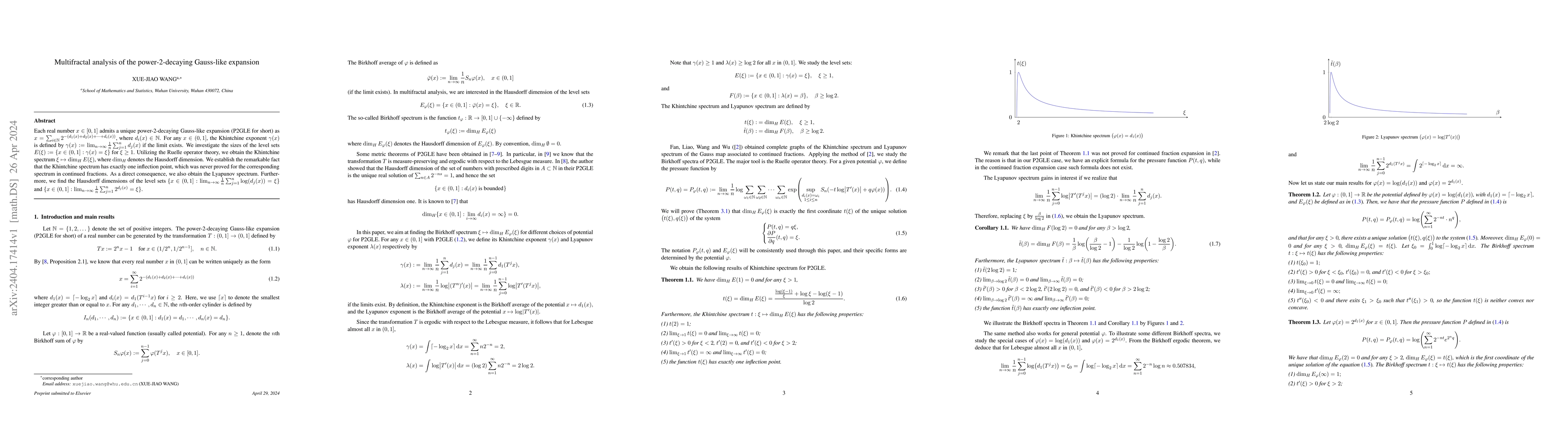 Thumbnail for Multifractal analysis of the power-2-decaying Gauss-like expansion