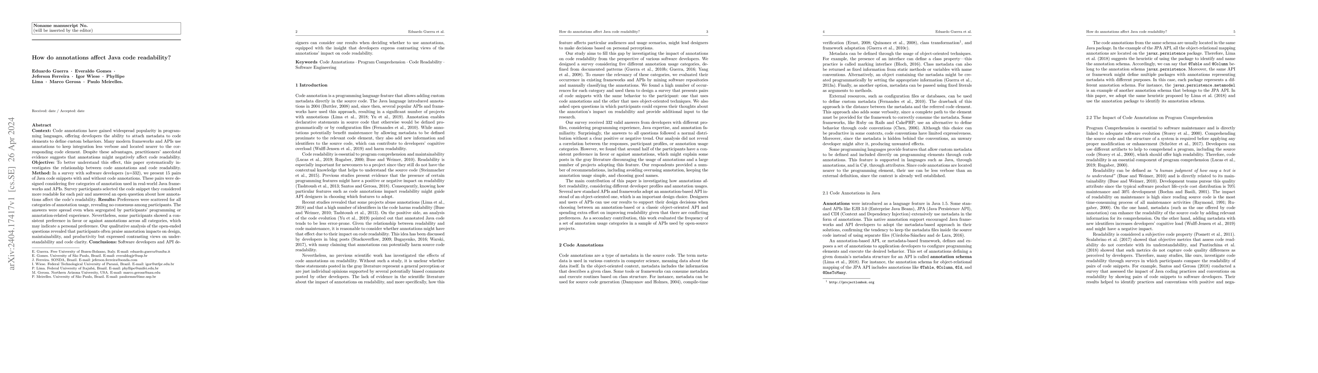 Thumbnail for How do annotations affect Java code readability?