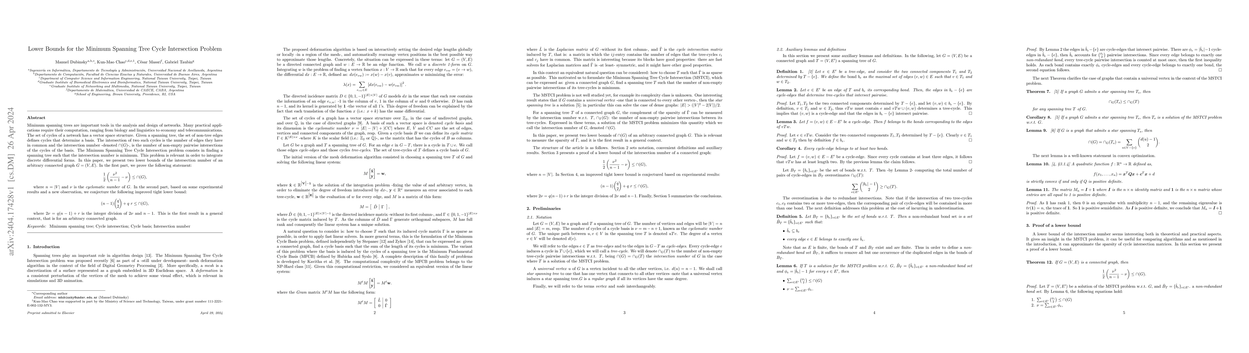Thumbnail for Lower Bounds for the Minimum Spanning Tree Cycle Intersection Problem