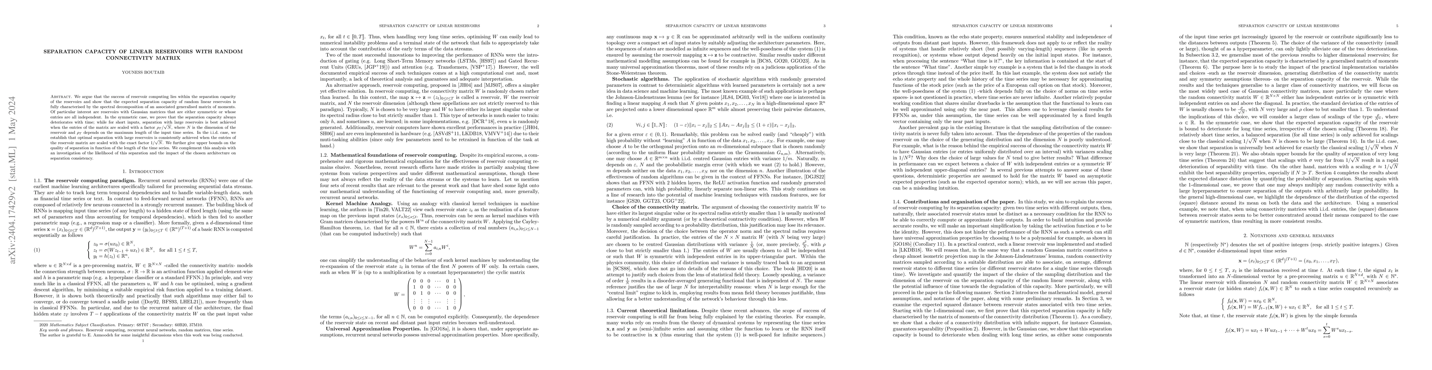 Thumbnail for Separation capacity of linear reservoirs with random connectivity matrix