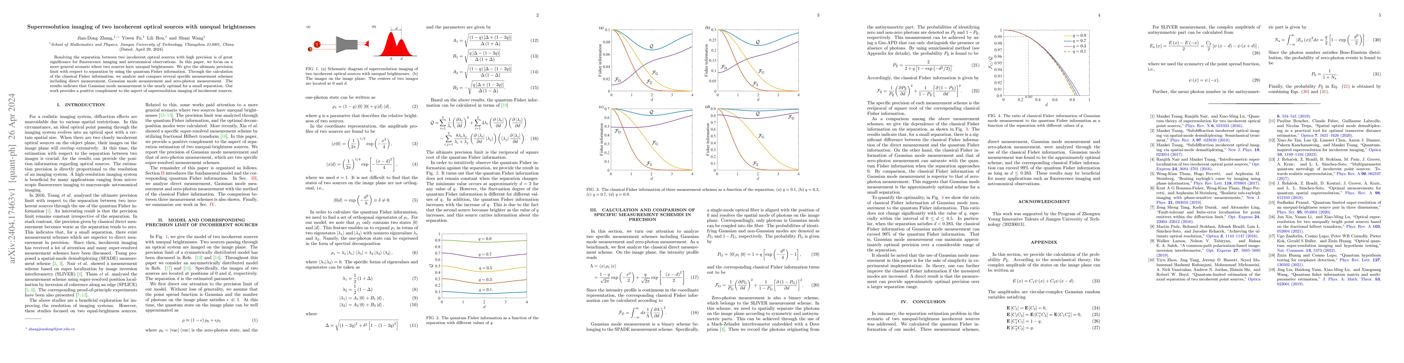 Thumbnail for Superresolution imaging of two incoherent optical sources with unequal
  brightnesses