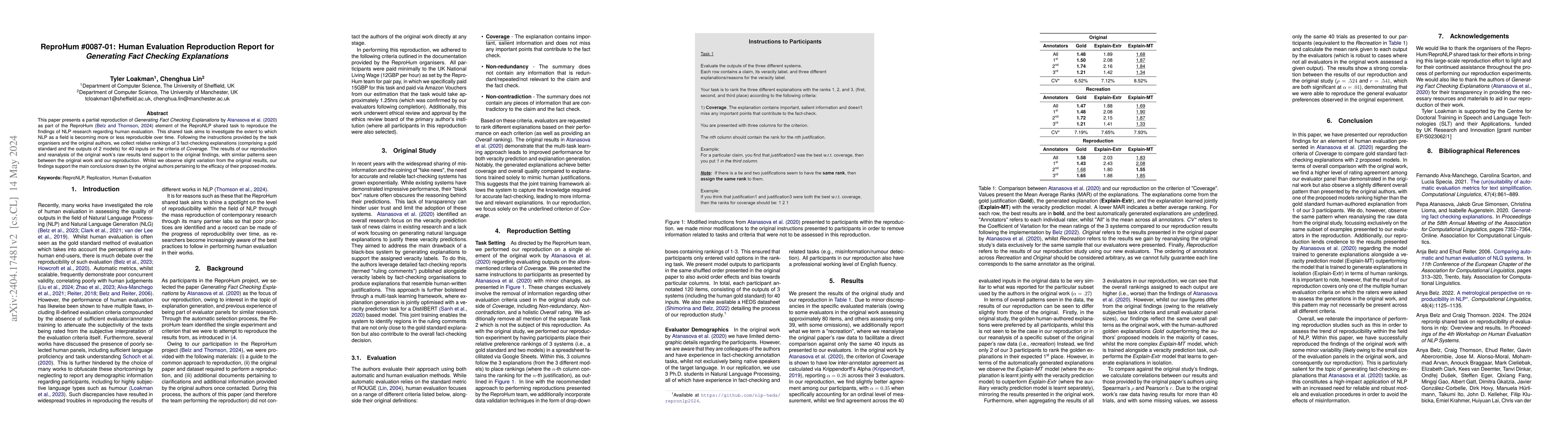 Thumbnail for ReproHum #0087-01: Human Evaluation Reproduction Report for Generating
  Fact Checking Explanations