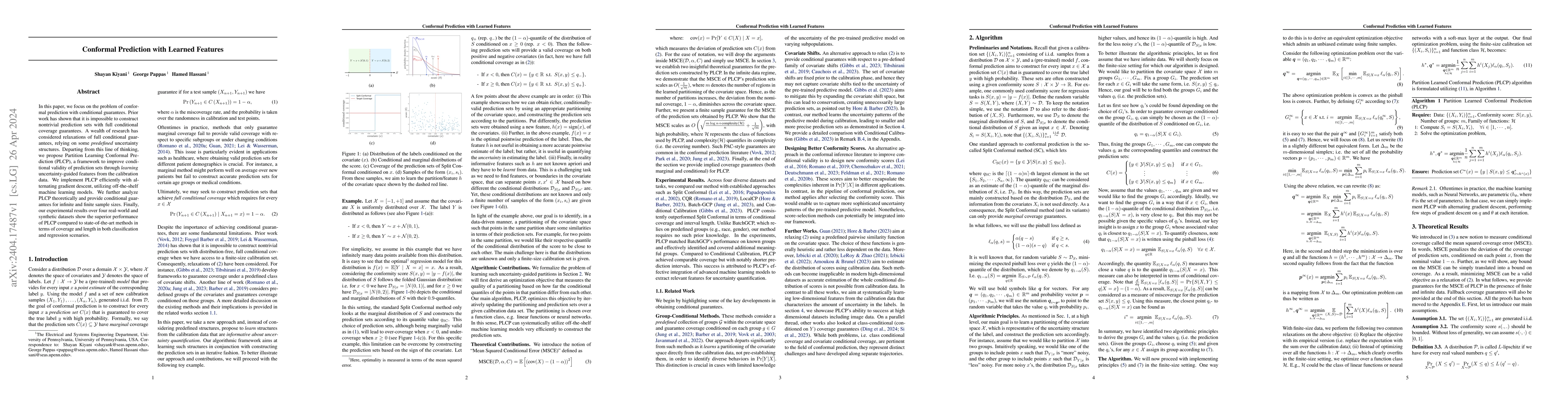 Thumbnail for Conformal Prediction with Learned Features