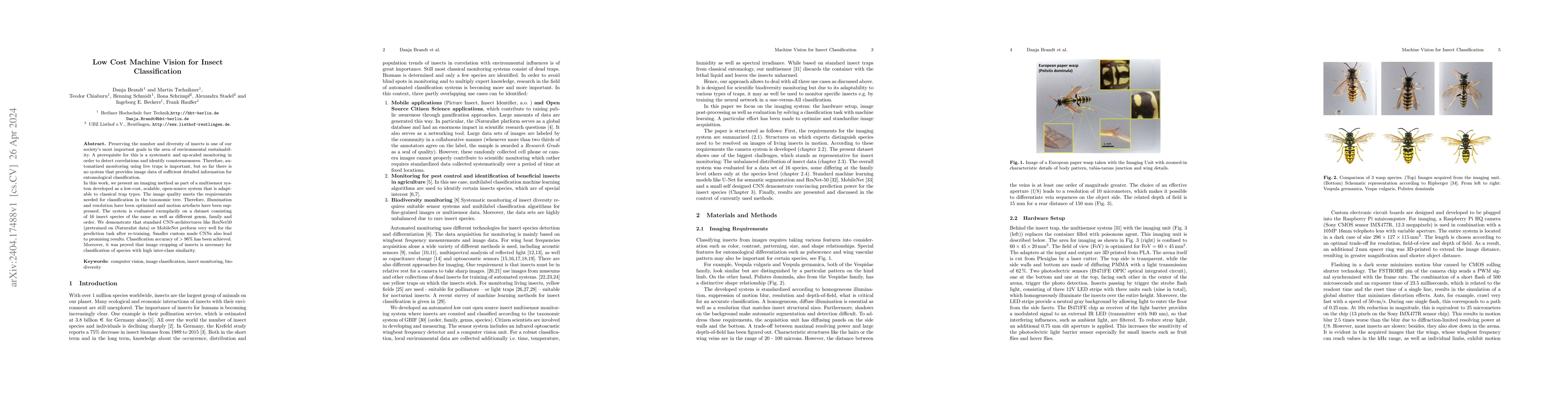 Thumbnail for Low Cost Machine Vision for Insect Classification
