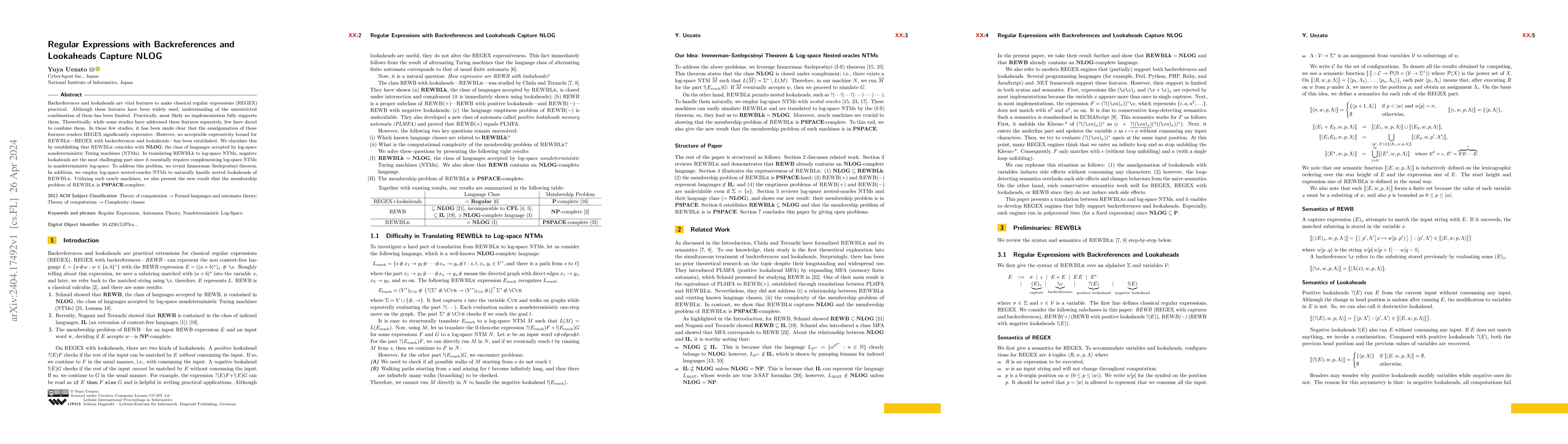 Thumbnail for Regular Expressions with Backreferences and Lookaheads Capture NLOG