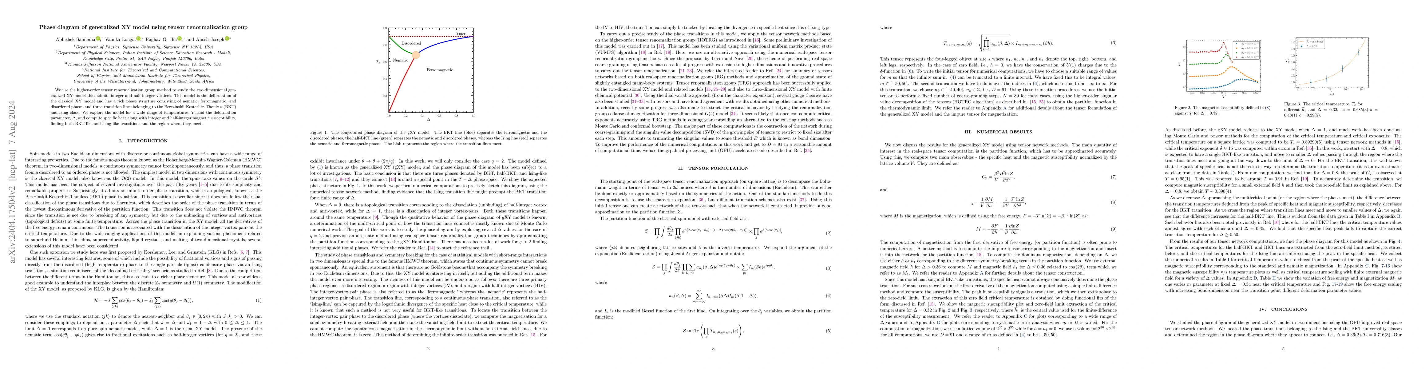 Thumbnail for Phase diagram of generalized XY model using tensor renormalization group