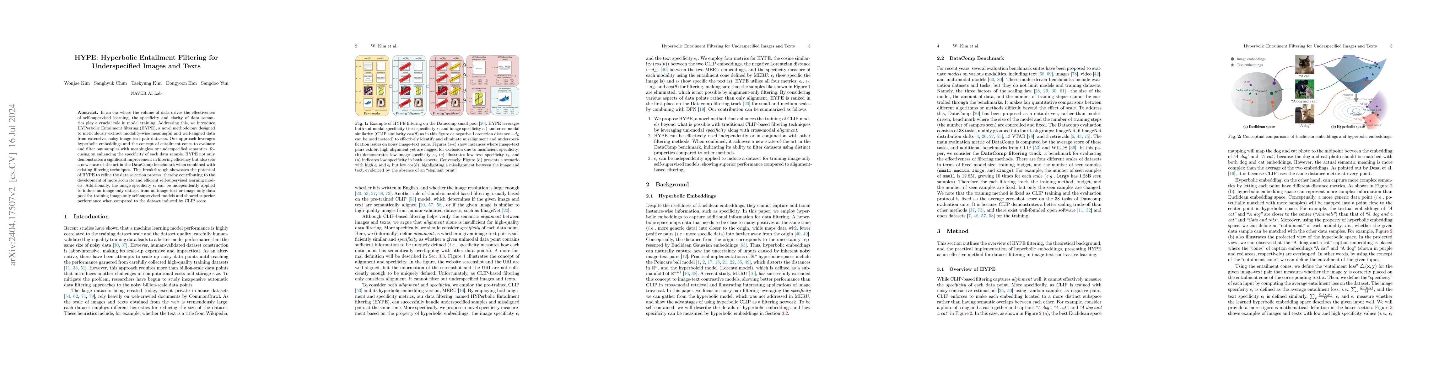 Thumbnail for HYPE: Hyperbolic Entailment Filtering for Underspecified Images and
  Texts