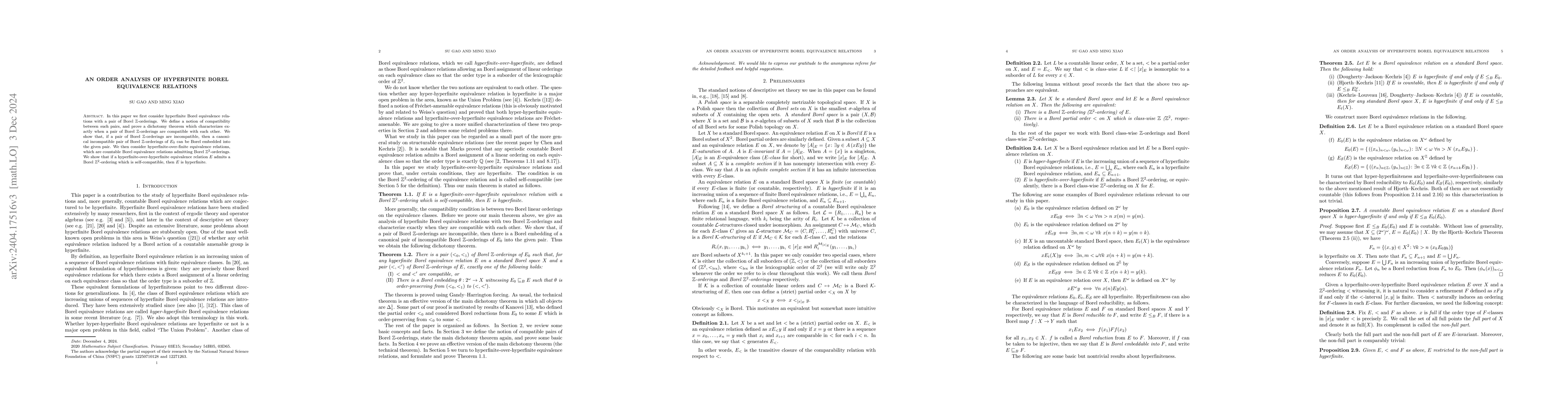 Thumbnail for An order analysis of hyperfinite Borel equivalence relations