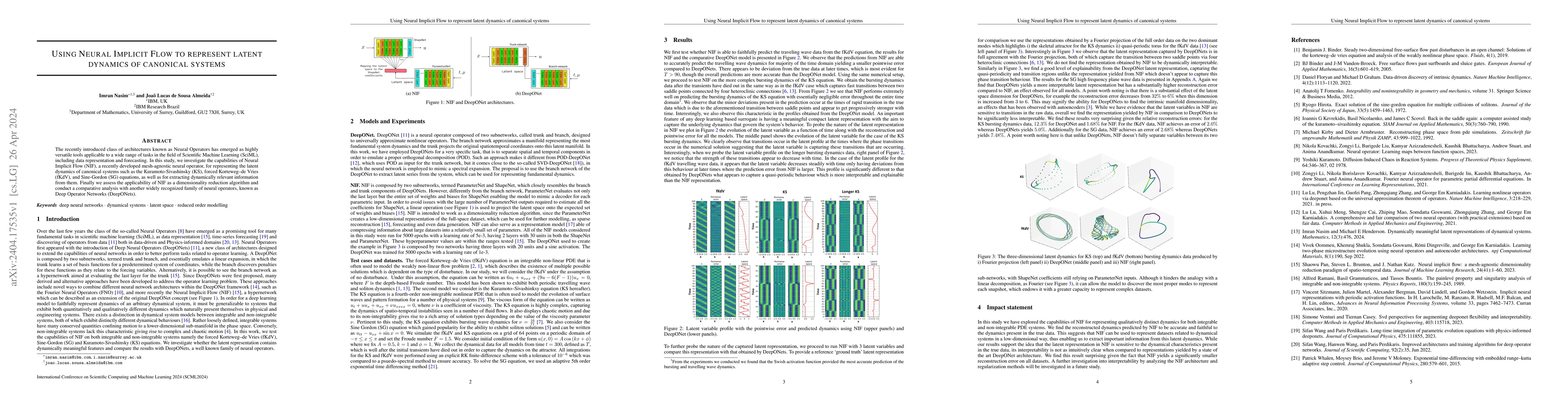 Thumbnail for Using Neural Implicit Flow To Represent Latent Dynamics Of Canonical
  Systems