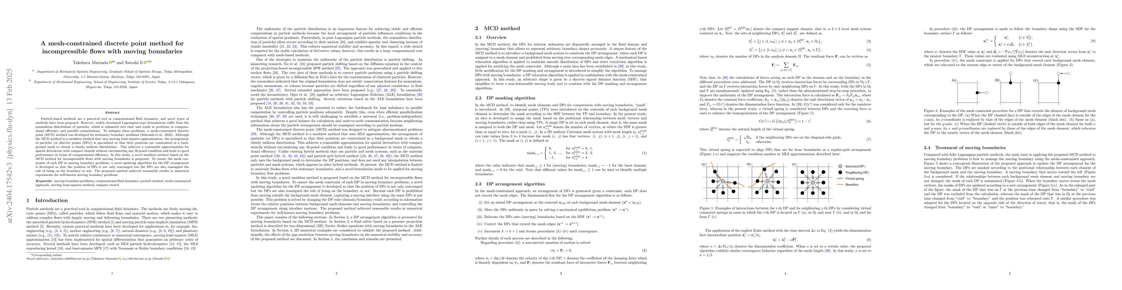 Thumbnail for A mesh-constrained discrete point method for incompressible flows with
  moving boundaries