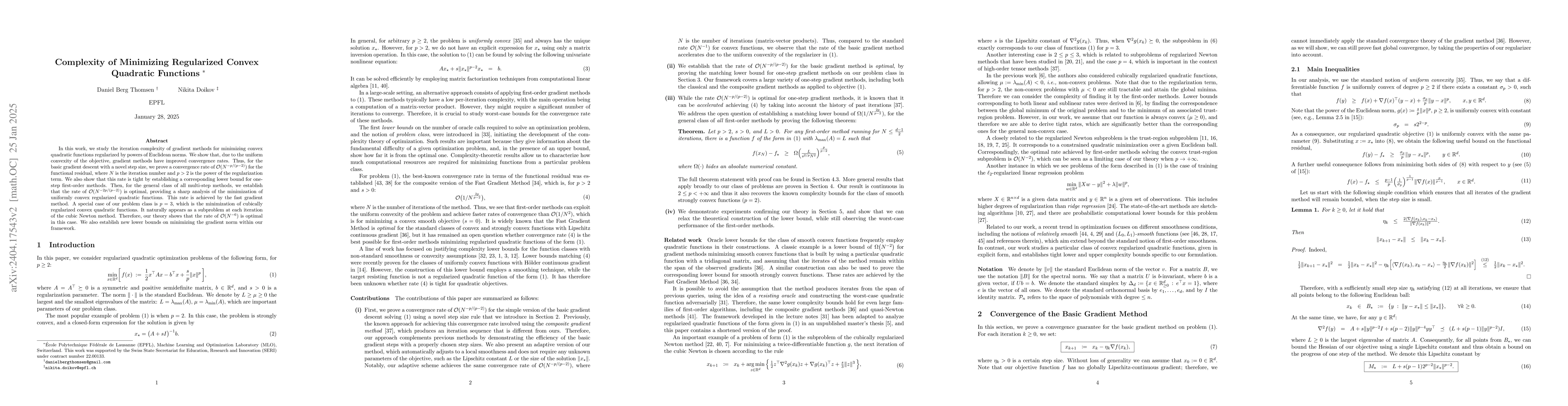 Thumbnail for Complexity of Minimizing Regularized Convex Quadratic Functions