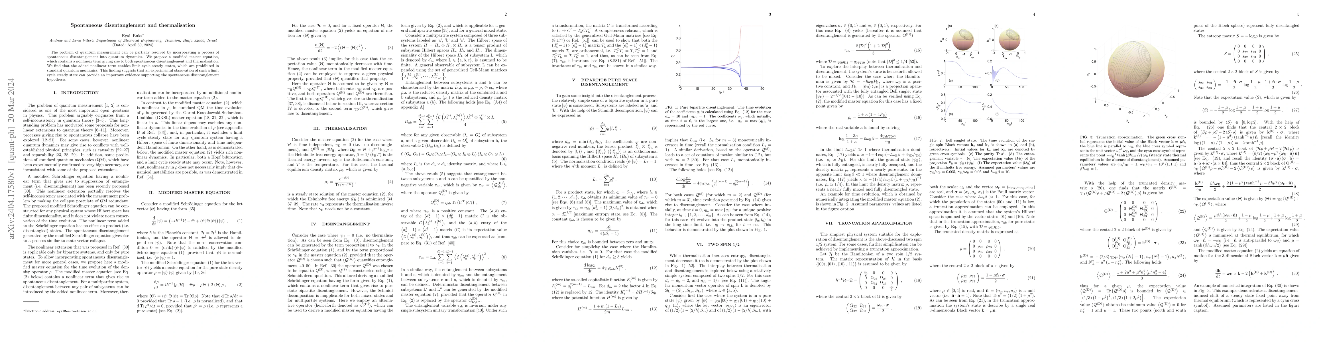 Thumbnail for Spontaneous disentanglement and thermalisation