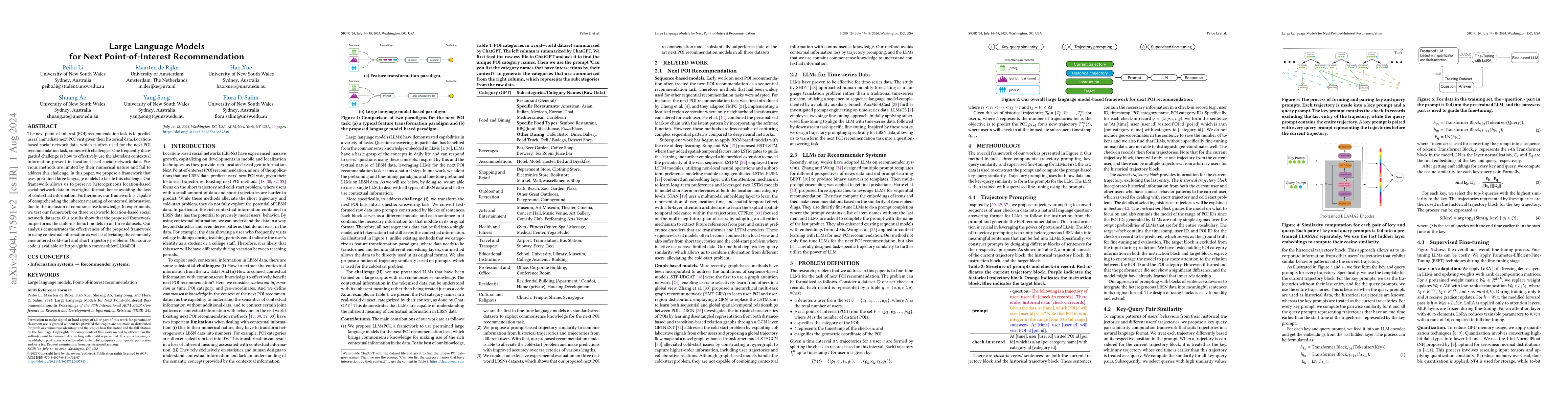 Thumbnail for Large Language Models for Next Point-of-Interest Recommendation