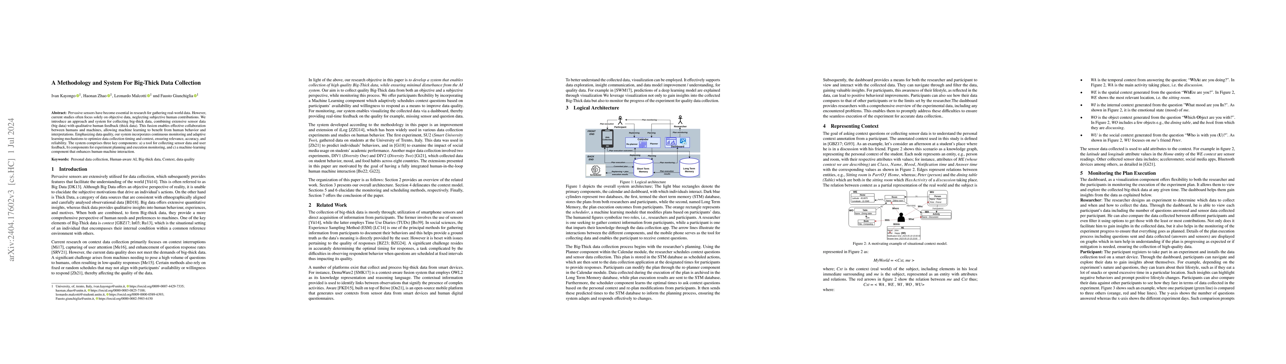 Thumbnail for A Methodology and System For Big-Thick Data Collection