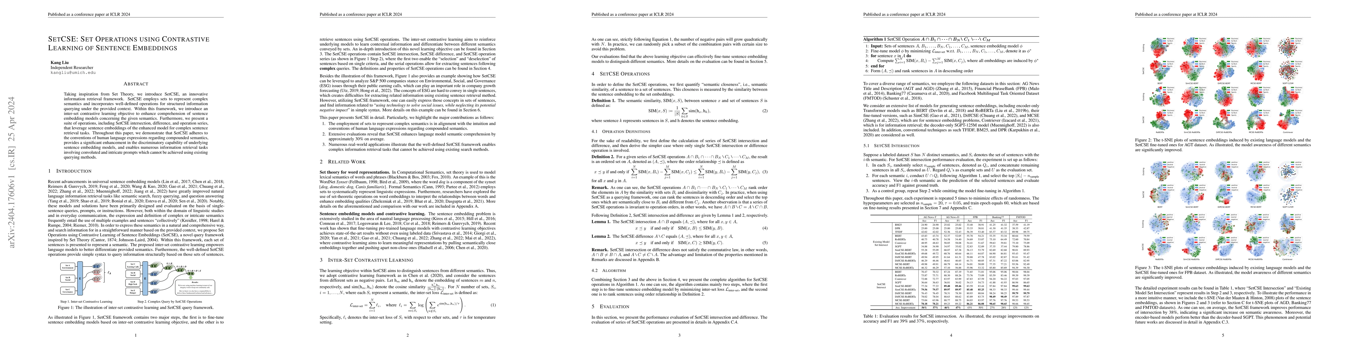 Thumbnail for SetCSE: Set Operations using Contrastive Learning of Sentence Embeddings