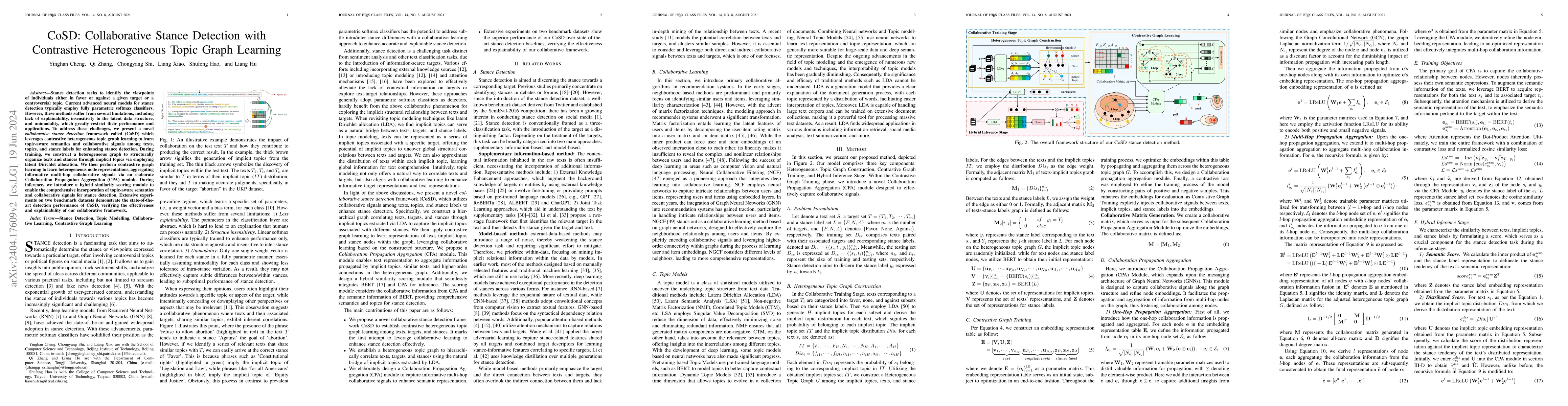 Thumbnail for CoSD: Collaborative Stance Detection with Contrastive Heterogeneous
  Topic Graph Learning