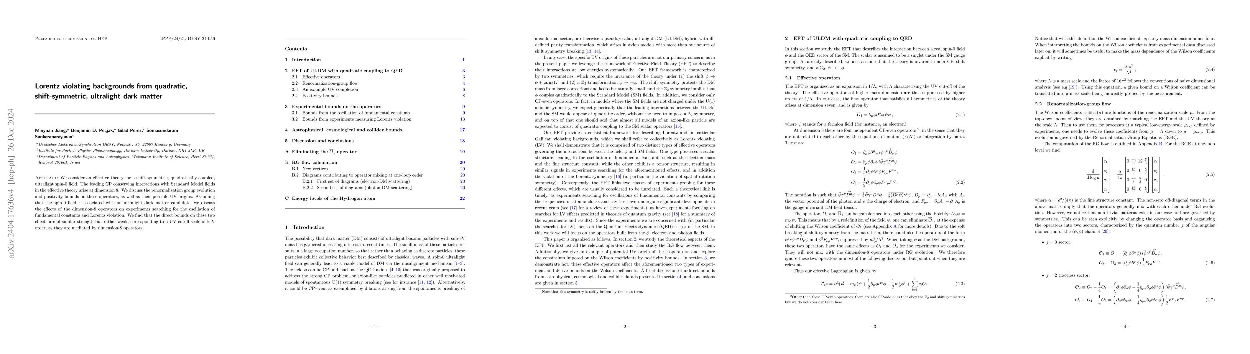 Thumbnail for Lorentz violating backgrounds from quadratic, shift-symmetric,
  ultralight dark matter