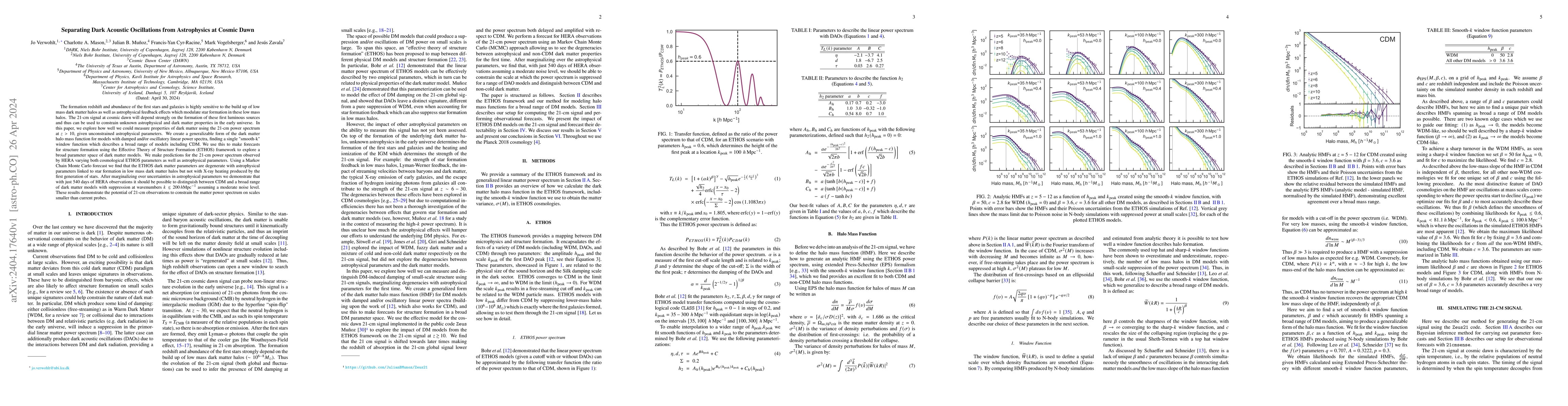 Thumbnail for Separating Dark Acoustic Oscillations from Astrophysics at Cosmic Dawn