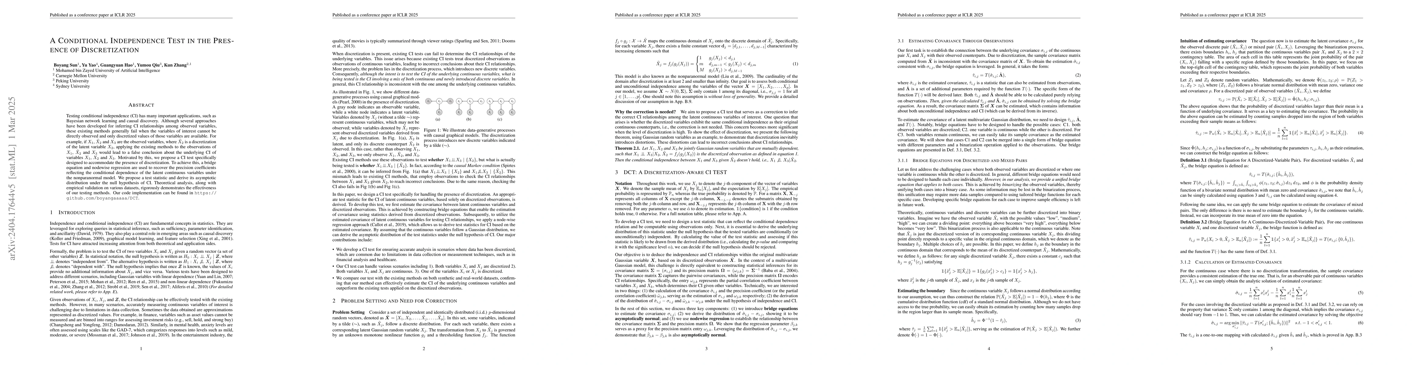 Thumbnail for A Conditional Independence Test in the Presence of Discretization